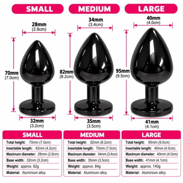 Black Jewelled Butt Plug