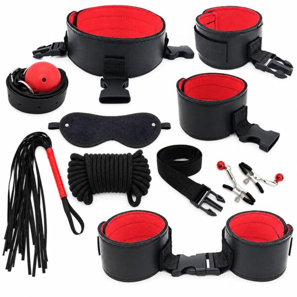 Black and Red BDSM Set