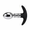 Silver Stainless Steel Butt Plug with Silicone Base