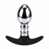 Silver Stainless Steel Butt Plug with Silicone Base
