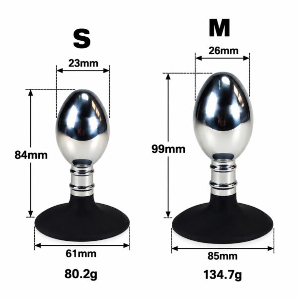 Stainless Steel Butt Plug with Silicone Suction Base