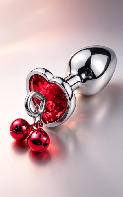 Red Heart Jingle Butt Plug