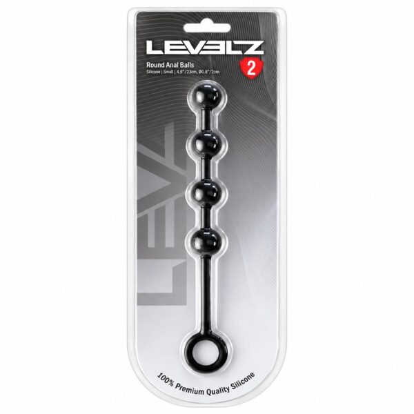 Round Silicone Anal Beads S 20mm Black