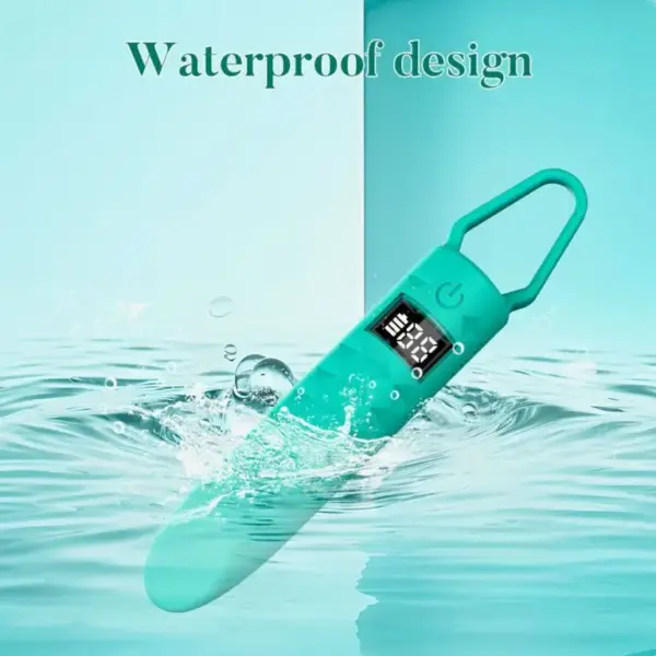 10-Mode Silicone Bullet Vibrator with Digital Display Blue 3