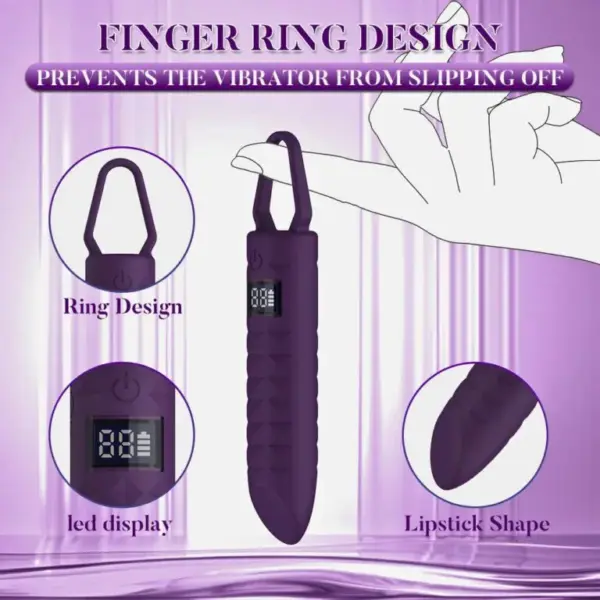 10-Mode Silicone Bullet Vibrator with Digital Display