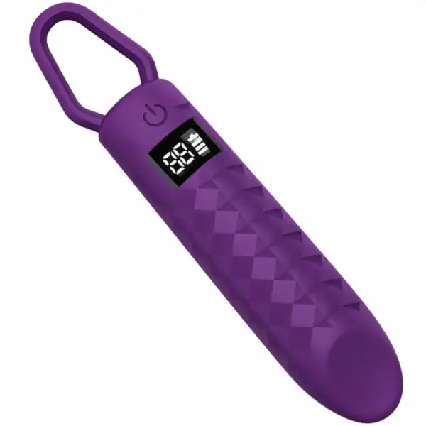 10-Mode Silicone Bullet Vibrator with Digital Display Purple6