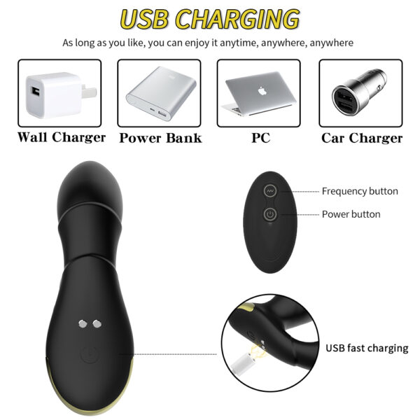 Black Remote-Control Dual-Stimulation Thrusting Vibrator(3) Black Remote-Control Dual-Stimulation Thrusting Vibrator(3)
