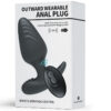 Black Ripple Wearable Anal Plug with Remote Control