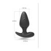 Black Ripple Wearable Anal Plug with Remote Control