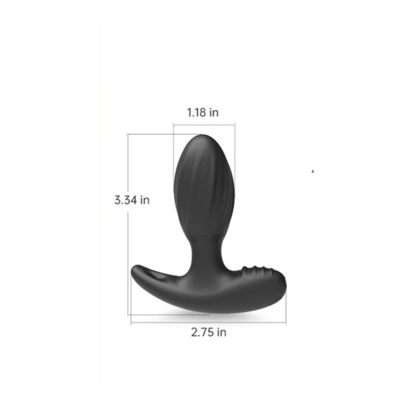 Black Textured Wearable Anal Plug with Remote Control