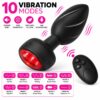 Glowing Base Vibrating Anal Plug with Remote – Black1