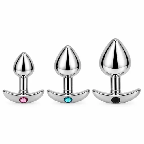 Metal Anchor Anal Plug with Jewel Base (1)