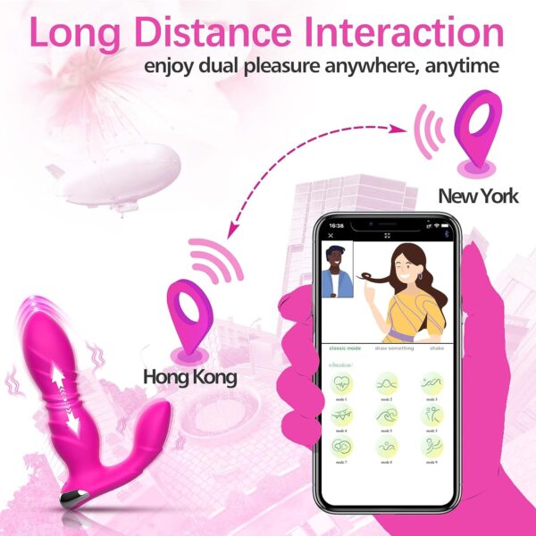 Pink App-Controlled Dual-Stimulation Thrusting Vibrator(2)