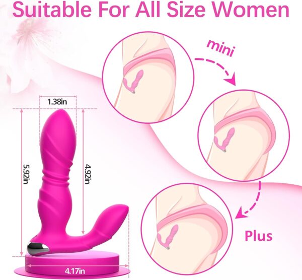 Pink App-Controlled Dual-Stimulation Thrusting Vibrator