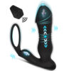Remote Control Prostate Massager With Cock Ring - Black