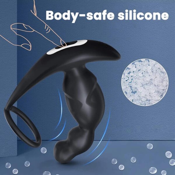 Remote Control Rotating Prostate Massager with Cock Ring (1) Remote Control Rotating Prostate Massager with Cock Ring (1)