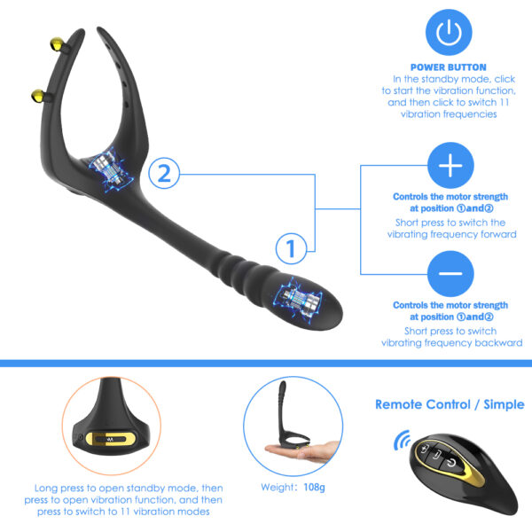 Remote Control Vibrating Penis Ring & Prostate Massager(3)