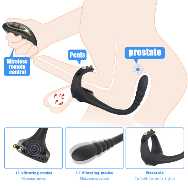 Remote Control Vibrating Penis Ring & Prostate Massager(7)