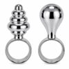 Set of 2 Anal Plugs with Ring Bases – Ribbed & Smooth(1)