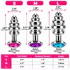 Silver Thread Ribbed Anal Plug with Jewel Base (2)