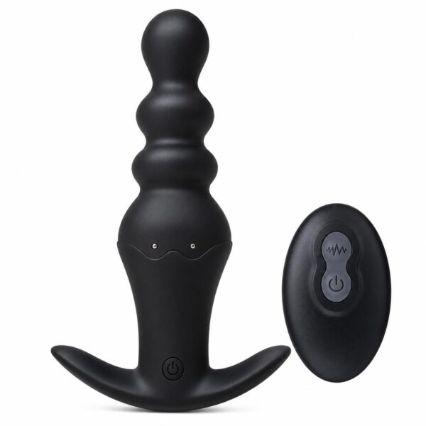 Wearable Vibrating Anal Plug with Remote Control Black