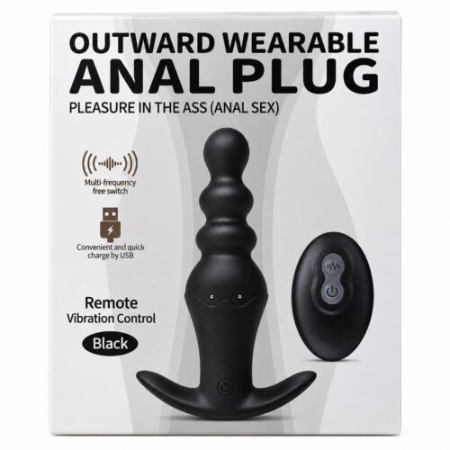 Wearable Vibrating Anal Plug with Remote Control Black(2)
