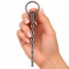 Stainless Steel Beaded Urethral Sound & Penis Plug with Ring