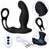 Remote-Controlled Heated Prostate Massager with Ring – Black (1)