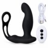 Remote-Controlled Heated Prostate Massager with Ring – Black