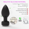 Glowing Base Vibrating Anal Plug with Remote – Black (1)